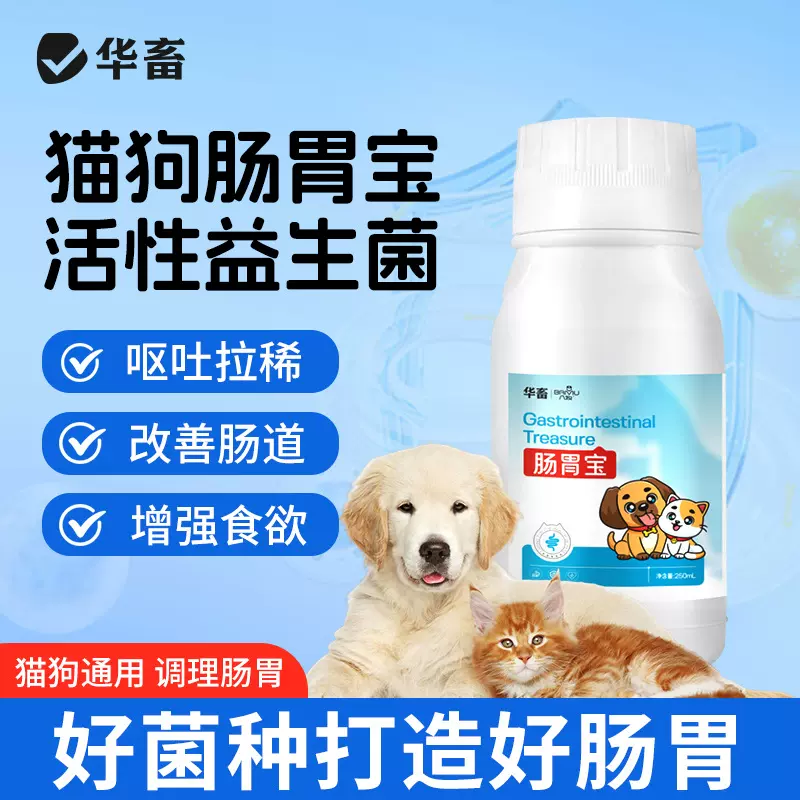 华畜肠胃宝狗狗猫咪专用口臭拉稀软便泰迪猫用宠物益生菌调理肠胃