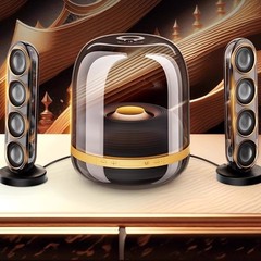 Huaqiangbei Crystal 4 サブウーファー Bluetooth スピーカーホームデスクトップワイヤレスコンピュータトゥボックス雰囲気ライト Bluetooth スピーカー