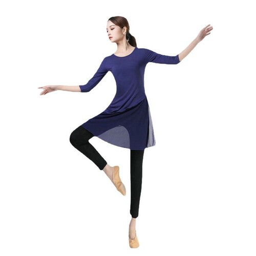 Women's Medium-Long Dance Practice Suit Set, Modal Modern Dance, Classical Dance, Chinese Dance Training Clothing, Figure Skirt