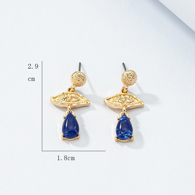 Boucles D&#39;oreilles Créatives En Forme De Goutte D&#39;eau Avec Pendentif Yeux Goutte D&#39;huile display picture 4