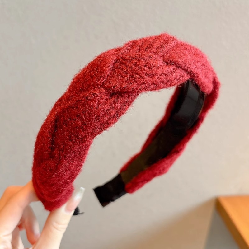 Otoño y invierno de Anchor Rojo de peluche banda de cabello de alta sensación de niños joyería de cabello coreana cara pequeña tarjeta de cabello banda de cabello para mujeres