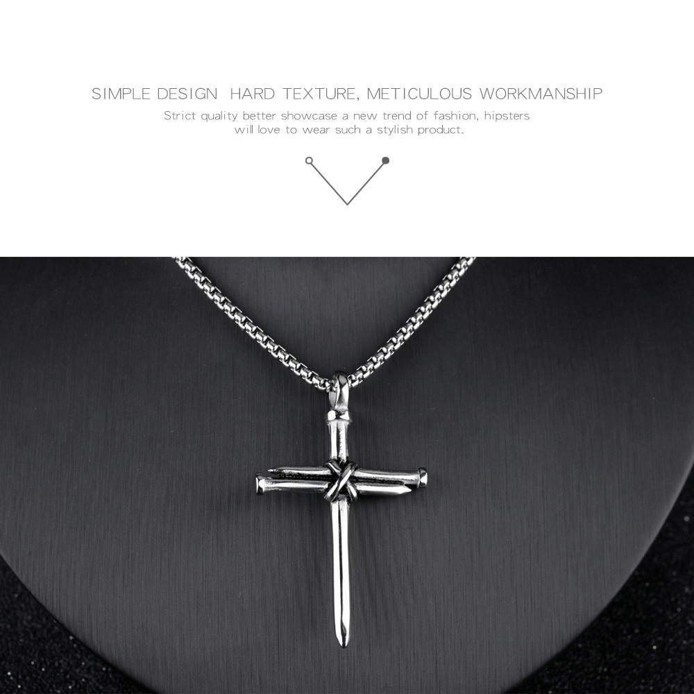 Collier pendentif ancre pour homme en acier inoxydable_voghion.com