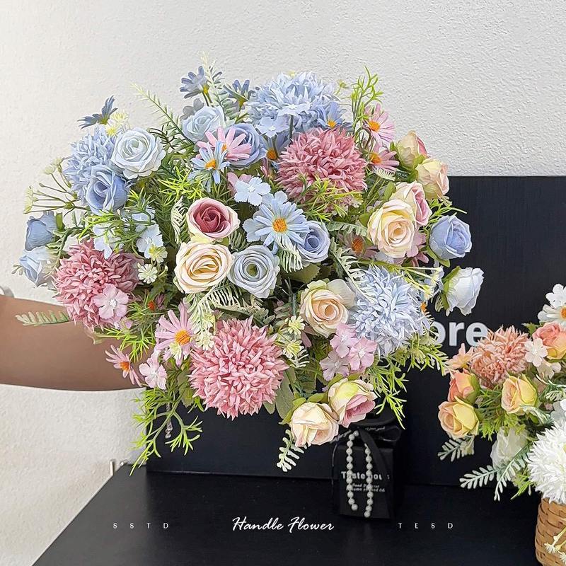 タンポポの花束造花とヒョウモンの組み合わせ造花家の装飾装飾品シルクフラワー DIY 花外国貿易|undefined