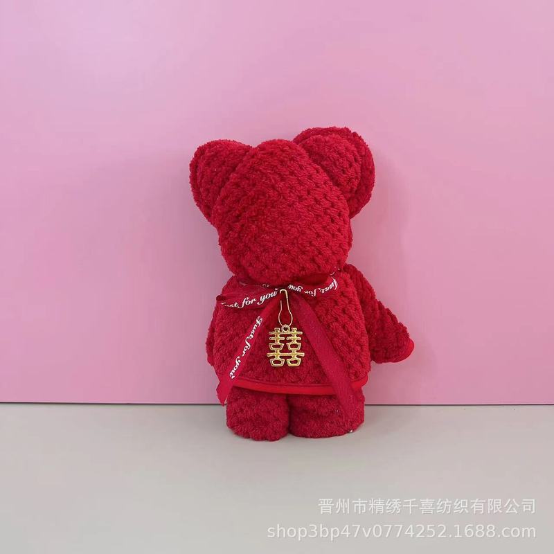 ベアタオル卸売 結婚式 ワインレッド 結婚祝い 花嫁介添人 お返しギフトボックス 結婚式用タオル お土産タオル|undefined