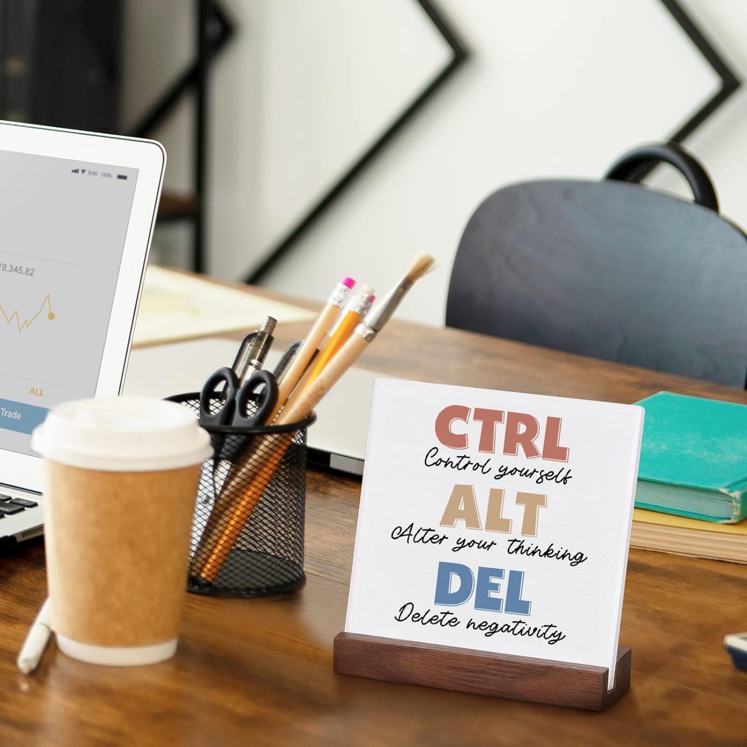 TEMU Amazon maitong acrílico base de madera maciza doble ranura decoración del hogar