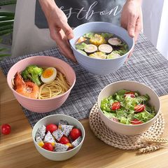 ボウル小麦わらインスタントラーメンボウル家庭用スープボウルプラスチックボウルライスボウル学生クリエイティブヌードルボウルセット商業卸売
