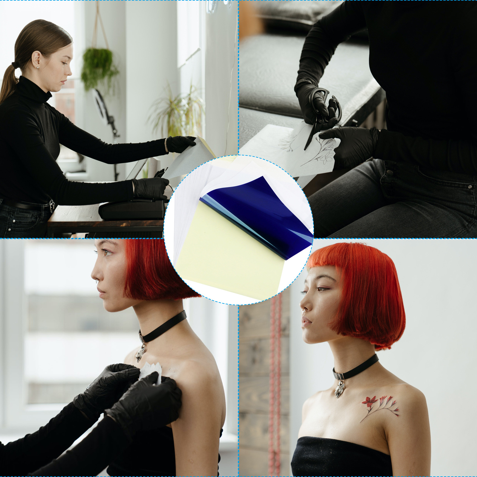 Papel de transferencia del tatuaje del papel de transferencia del tatuaje para la máquina de transferencia del tatuaje papel de copia del tatuaje A4 papel de copia del tatuaje