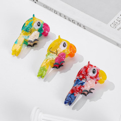オリジナル短嘴鳥アクリルヘアクリップ 女性用 可愛い風 漫画風動物ヘアクリップ 女性らしい甘いスタイルのヘアクリップ シャーククリップ