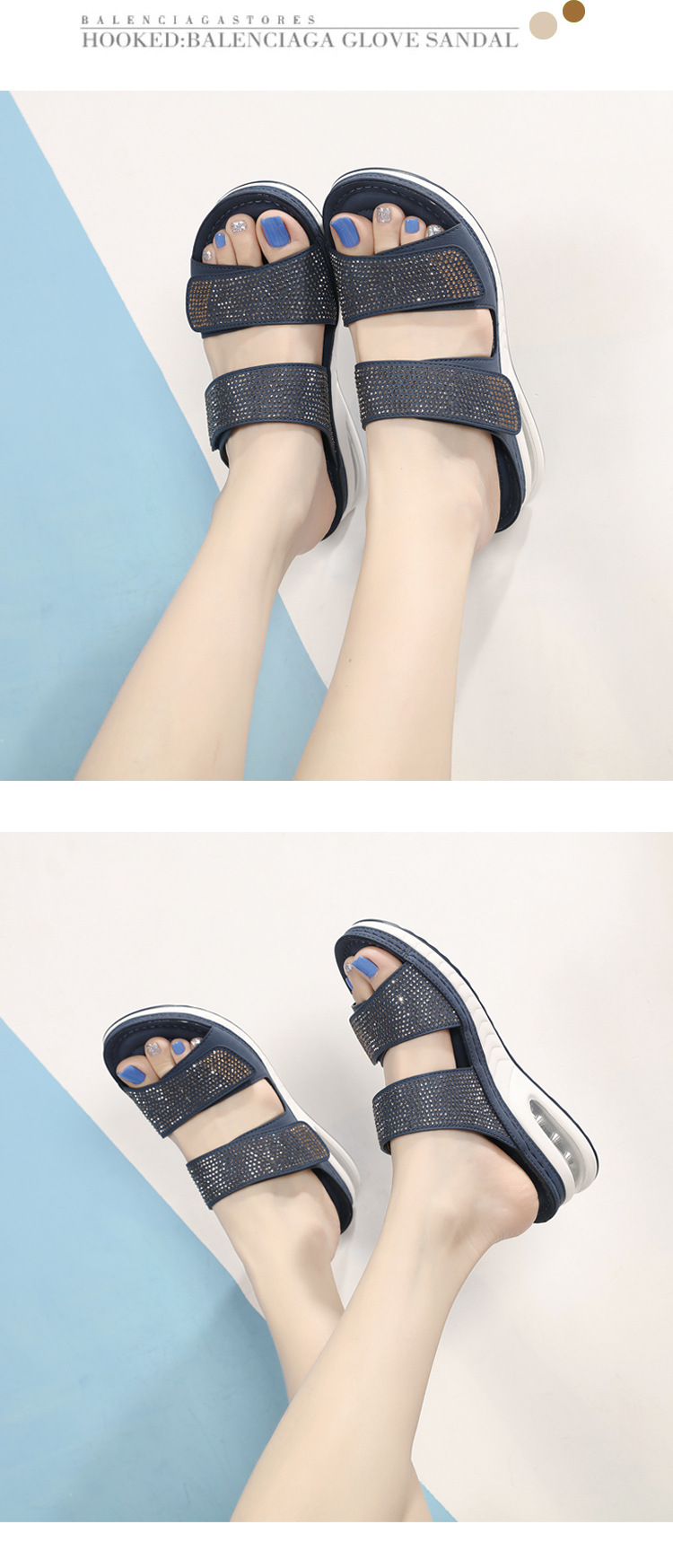 A1454 610K GIÀY DÉP SANDAL NỮ HUITDTU BIG SIZE NGOẠI CỠ GẮN ĐÁ PHONG CÁCH ÂU MỸ ĐẾ XUỒNG GIÀY DÉP NỮ G02 SẢN PHẨM MỚI