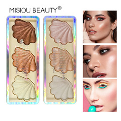Cross-border shell powder eye shadow powder, fine non-flying powder to brighten skin tone, pearlescent contouring highlighter blush baked powder plate