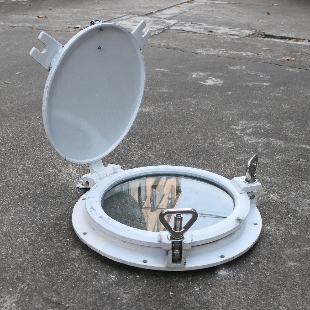 43cm圆形铝船窗老舷窗复古怀旧餐厅咖啡厅工业风装饰壁柜展示柜