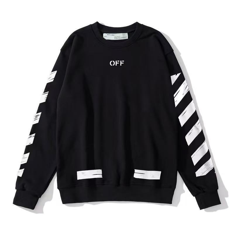 跨境美式【 off秋冬系列】OW箭头涂鸦烟花99胶条印花卫衣情侣帽衫|undefined