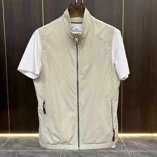 Spring and Autumn Men's Casual Business Casual Fashion Vest 2024 New Vertical Collar Light Business Vest