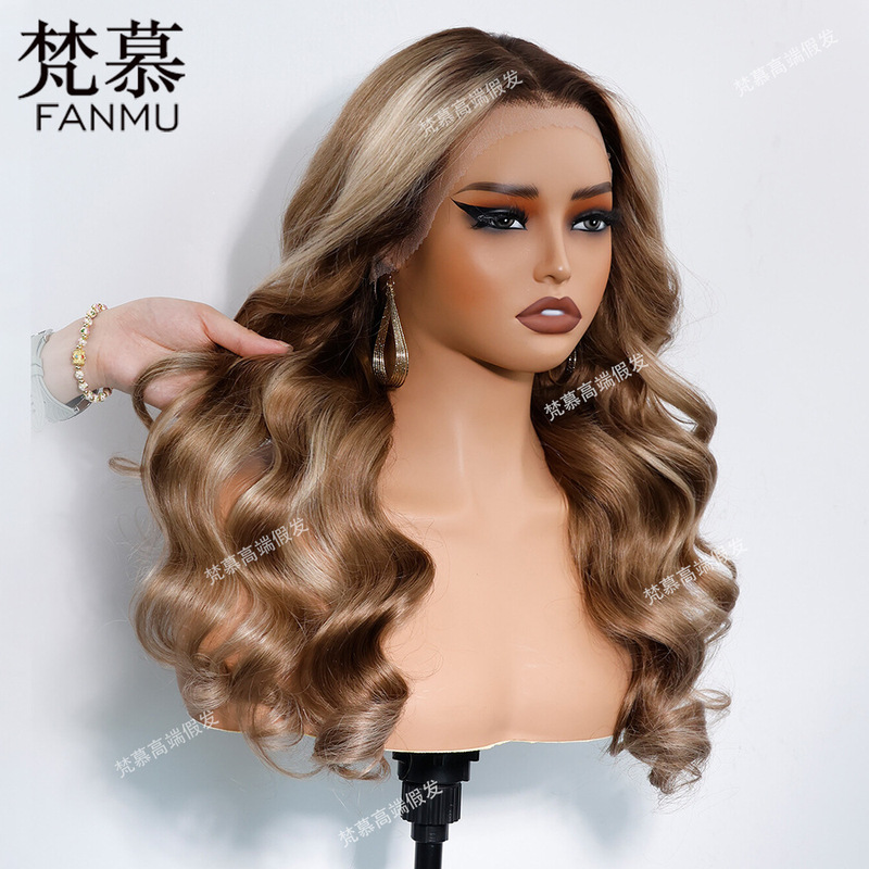 High-End Custom Full Lace Long Wig for Women, Glossy Finish, Elegant Big Waves, Amazon Bestseller High-End Custom Full Lace Long Wig for Women, Glossy Finish, Elegant Big Waves, Amazon Bestseller