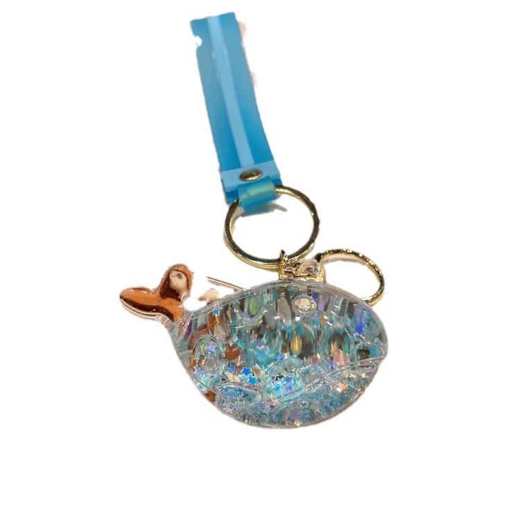 Creative Bubble Bead Whale Liquid Sand Bottle Cute Exquisite Backpack Pendant Keychain Small Gift_voghion.com