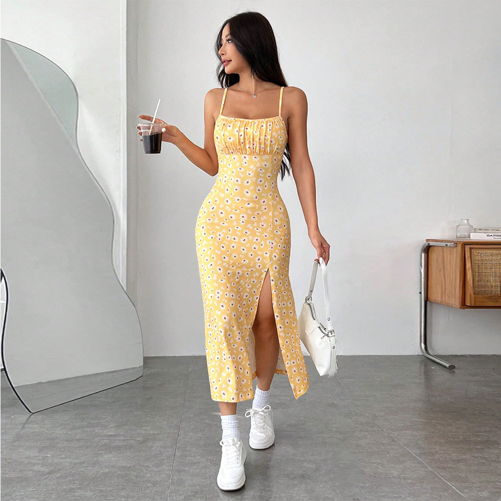 Floral Midi Dress Fresh and Sweet Style Spring Summer Fashion Wholesale Available private label