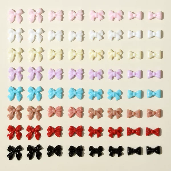 No burr blemish exquisite bow nail accessories girl three-dimensional color bow tie bow resin accessories