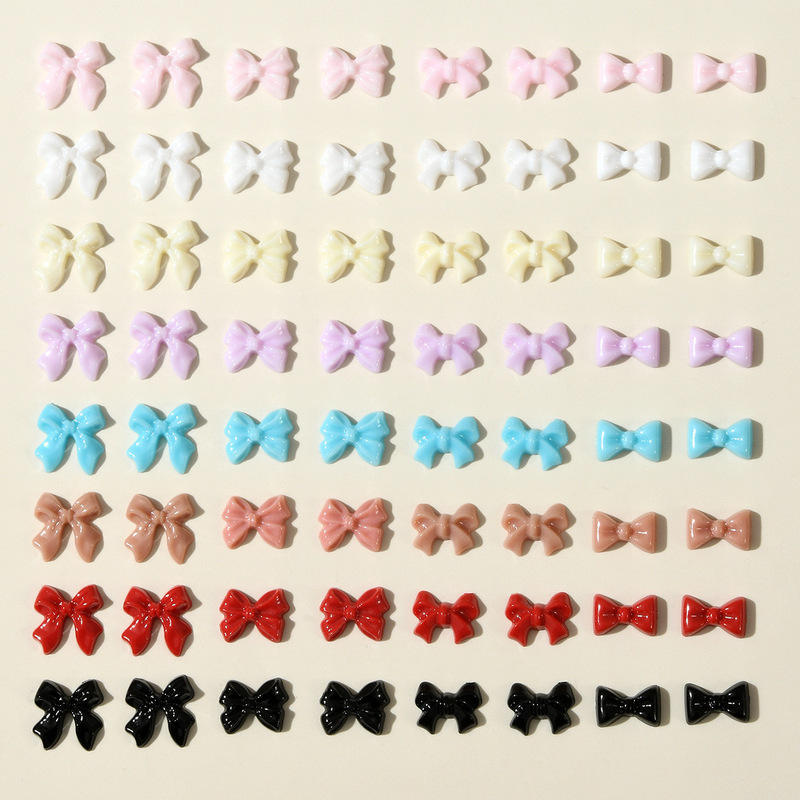 No burr blemish exquisite bow nail accessories girl three-dimensional color bow tie bow resin accessories