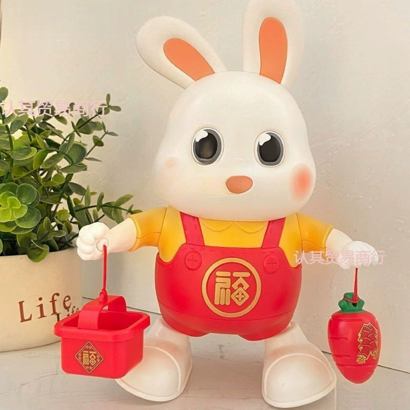 Игрушки для младенцев - электрический новогодний кролик, который учится поднимать голову, лазать, петь, танцевать и светиться.