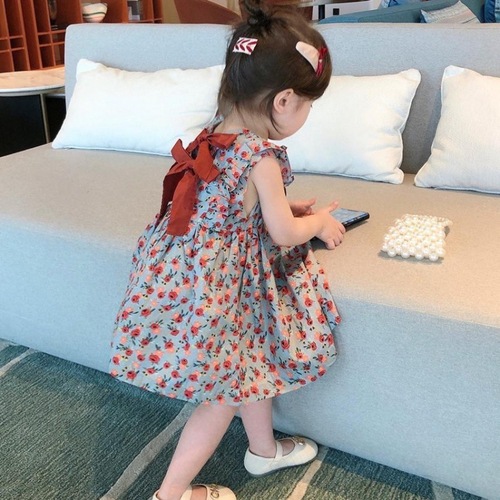 Little Girls' Dress 2024 Summer New Children's Tank Top Princess Dress for Toddlers Floral Dress for Baby Girls Summer Outfit