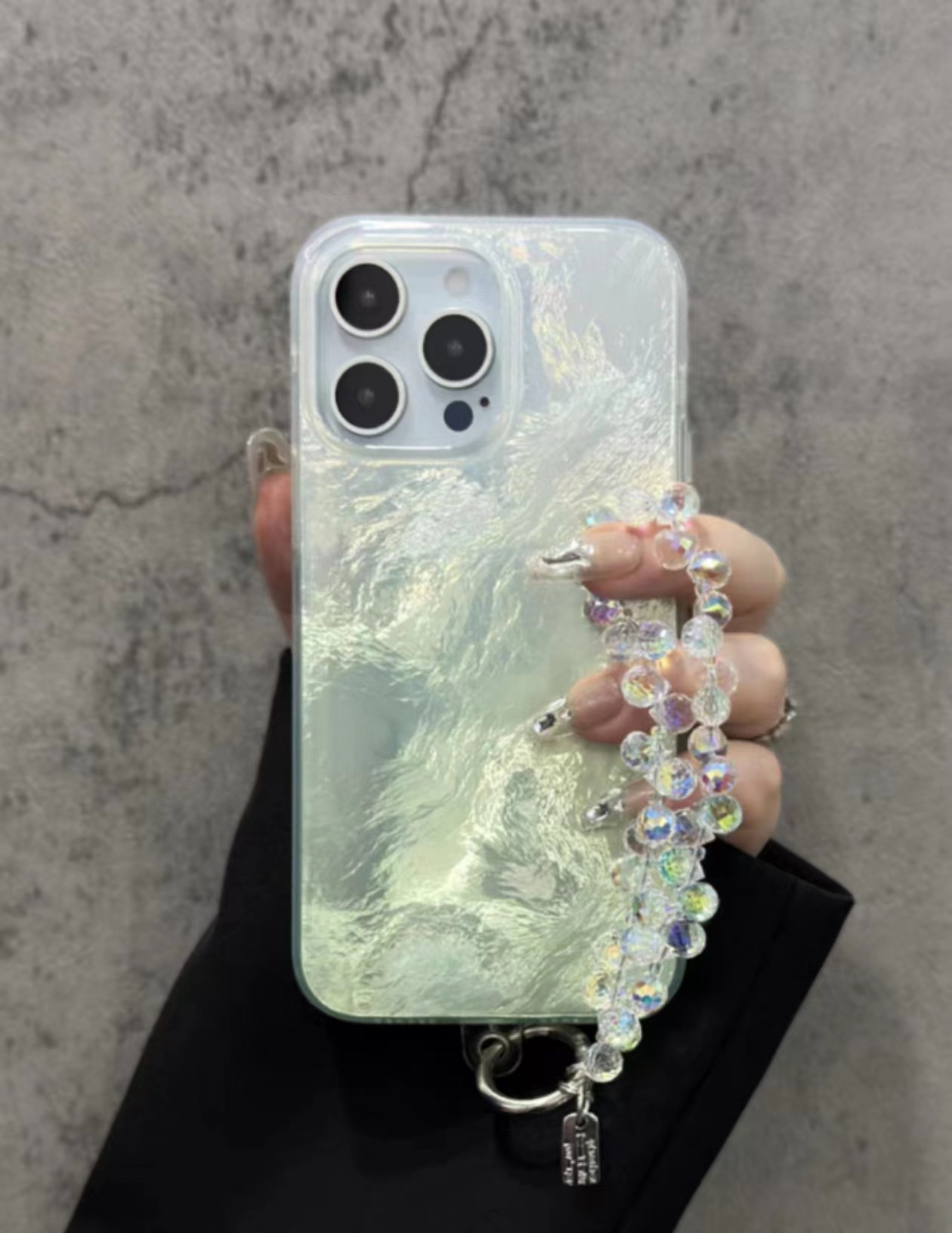 Patrón plisado de sentido avanzado Apple 15promax doble gradiente Apple 15 creativo 14pro funda para teléfono móvil para 13P