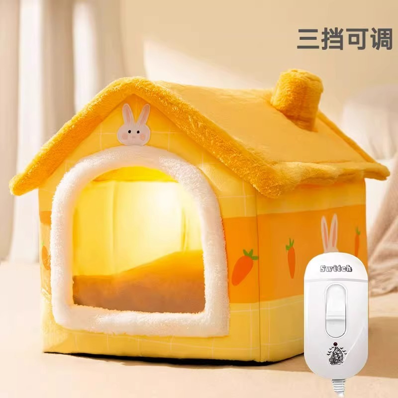 Otoño e invierno perro Totoro calefacción perrera cálido semi-cerrado gato nido mascota nido invierno a prueba de frío gato nido Mat suministros