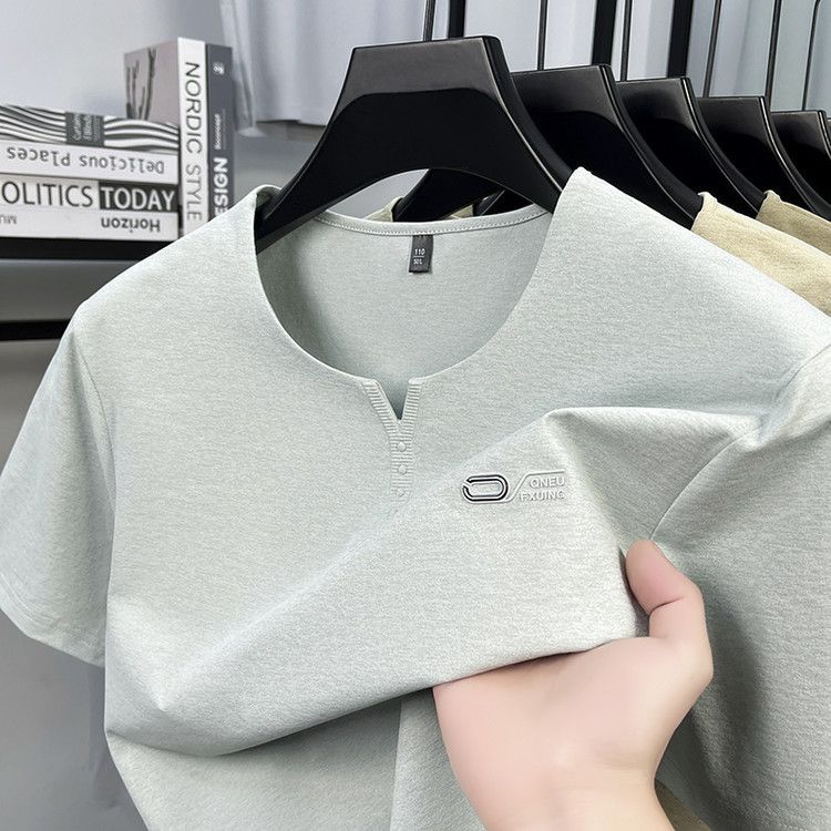 Men's Short-Sleeved Round-Neck T-Shirt, Middle-Aged Loose Casual Summer Thin Breathable Half-Sleeved Top, Dad-Style T-Shirt Men's Short-Sleeved Round-Neck T-Shirt, Middle-Aged Loose Casual Summer Thin Breathable Half-Sleeved Top, Dad-Style T-Shirt