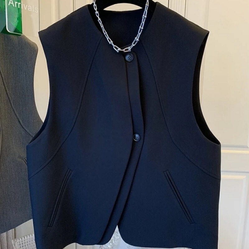 Advanced Sense Unique Super Good-looking Suit Vest Loose Jacket Top Women's 2024 Autumn Design Sense Jacket