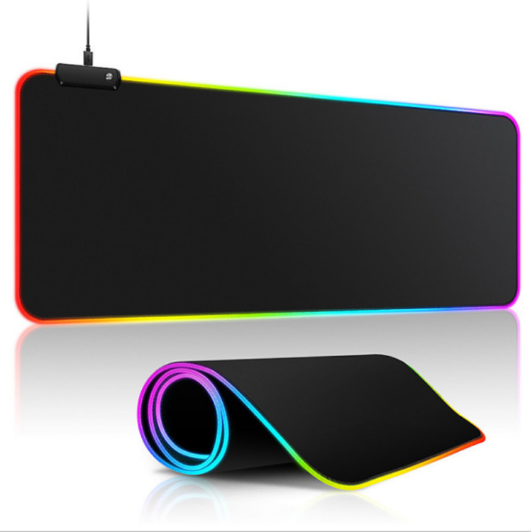 En stock luminoso RGB mouse pad luminoso juego de color mágico LED estera Mesa goma espesada bloqueo borde