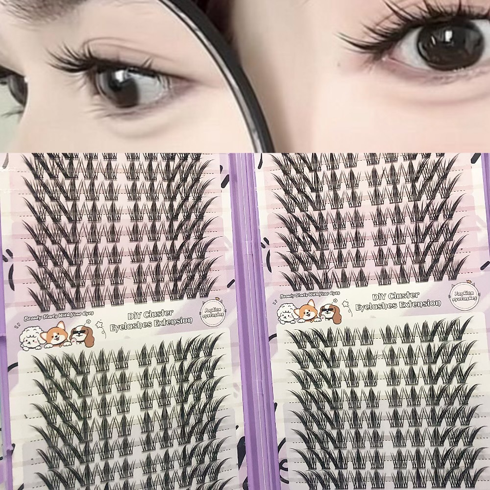 Serie de pestañas postizas transfronterizas Libro de pestañas de comercio exterior Pestañas postizas en inglés completas Pestañas postizas de gran capacidad, pelo segmentado de un solo racimo