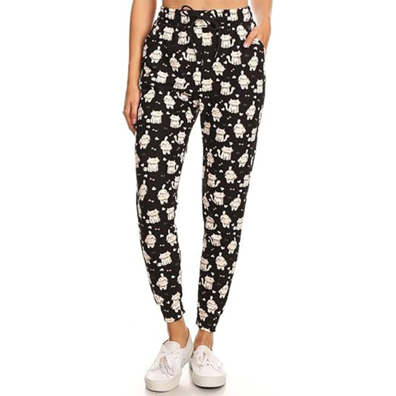 Cross-Border European, American, and Southeast Asian Independent Site Women's Loose Jogger Sweatpants with 3D Print and Pocketed Cuffs Cross-Border European, American, and Southeast Asian Independent Site Women's Loose Jogger Sweatpants with 3D Print and Pocketed Cuffs