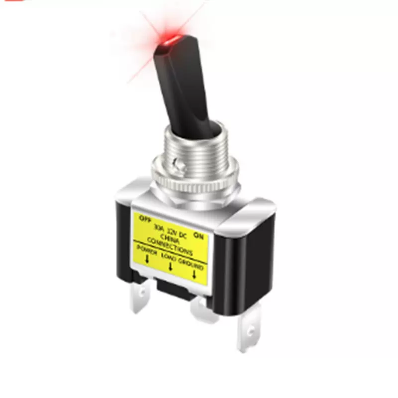 ASW-07D-2 LED汽车开关 改装12V 20A 钮子摇臂开关带防水盖开关