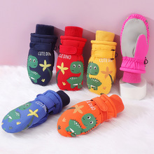 防水手套厚冬天滑雪儿童手套冬季女童加绒可爱男孩小学生加绒保暖