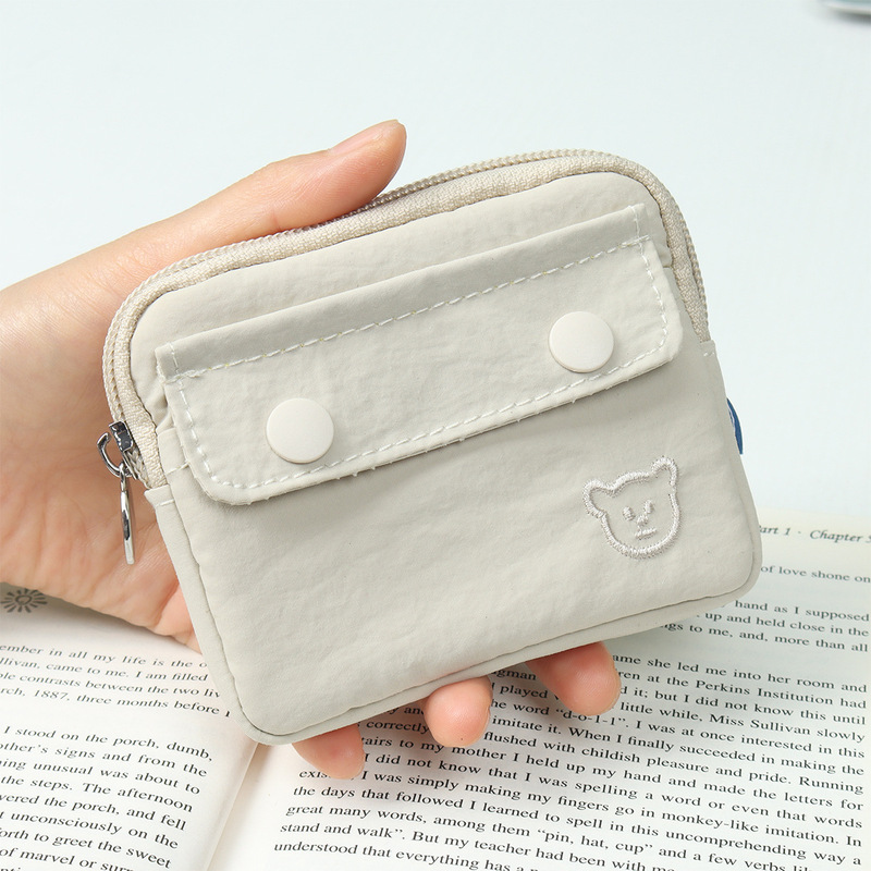 Japanese and Korean Zipper Coin Waterproof Storage Bag Cute Simple Large Capacity Card Holder Driver's License Clutch Bag Trendy
