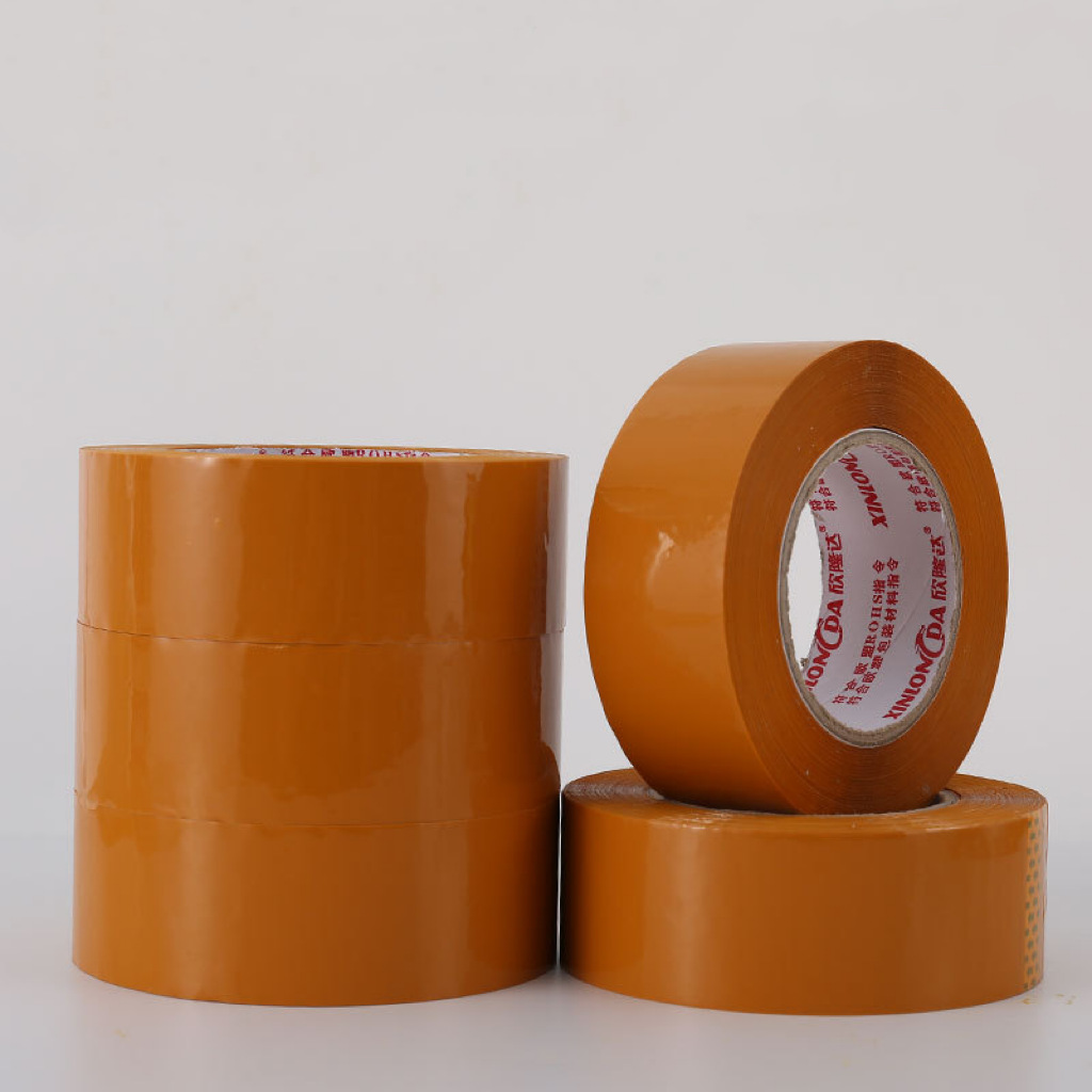 Cinta transparente de alta viscosidad para sellar cajas, cinta de embalaje, cinta de sellado para envíos exprés de comercio electrónico, cinta amarilla, venta al por mayor por caja, personalizable.