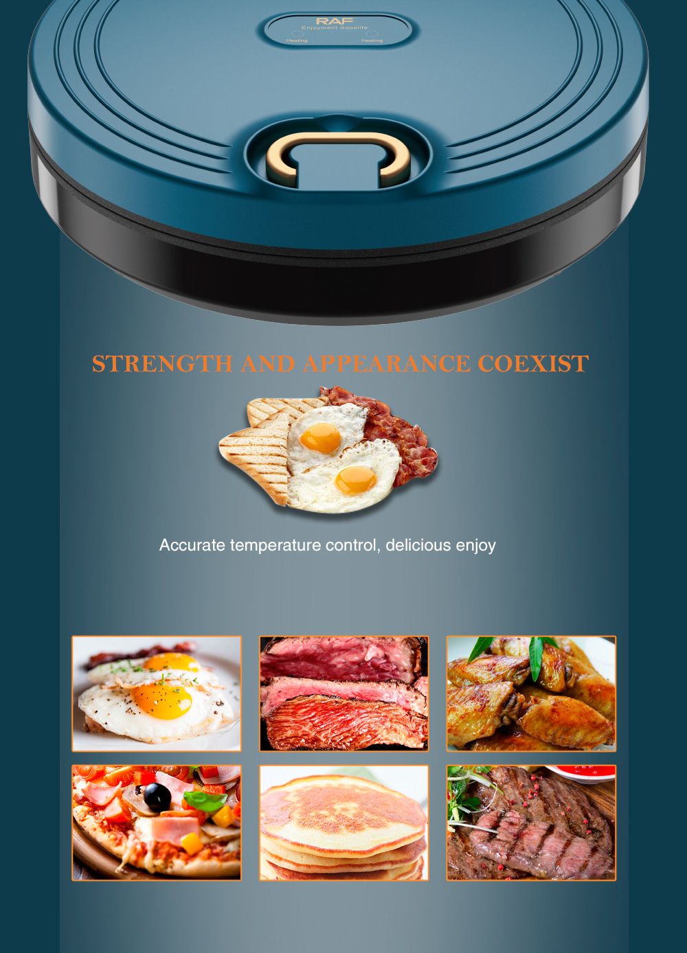Nuovo campanello elettrico per torte, per uso domestico, a doppia faccia, riscaldante, sospeso, profondo e ingrandito, per pancake_voghion.com