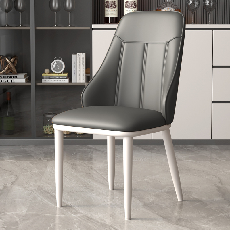 Silla de comedor de lujo ligera silla de cuero de respaldo doméstico italiano silla de comedor moderna silla de comedor en línea silla de comedor con respaldo alto