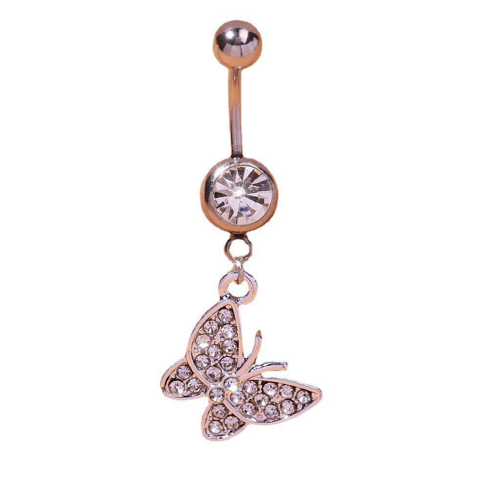 Személyre szabott szív alakú köldök piercing strasszokkal_voghion.com