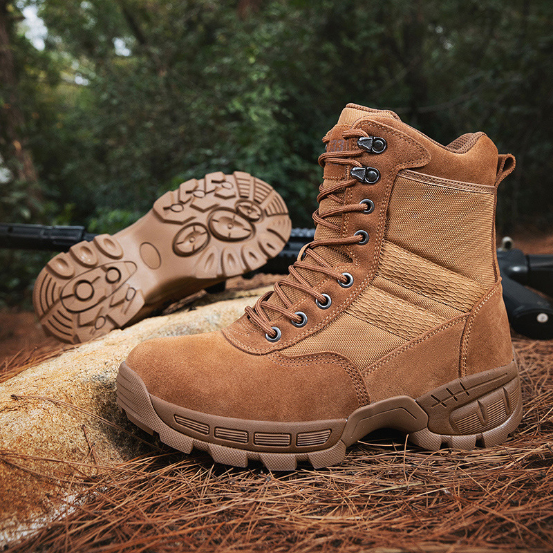 Botas de combate transfronterizas de tamaño grande para hombres al aire libre Botas de montaña Botas tácticas para hombres Botas de campo para hombres Botas de desierto