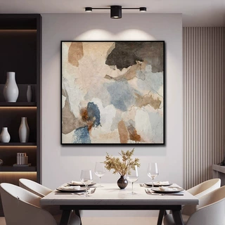 手绘肌理大幅抽象油画客厅沙发背景餐厅卧室画书房装饰画画廊挂画