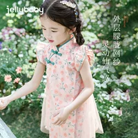 Cheongsam для девочек летняя ханфу детская летняя юбка маленькая девочка платье Тан 2025 детское летнее платье