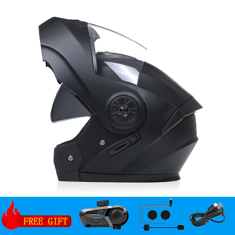 Cross-Border Exclusive Bld Electric Motorcycle Helmet, Open-Face Helmet, Bluetooth Helmet, Full-Face Helmet, Dual Lens, Removable and Waterproof