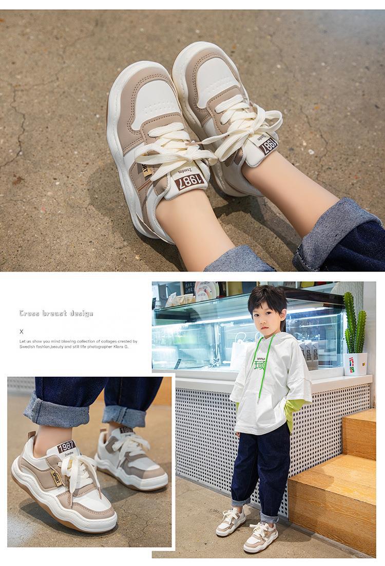 Children's Sports Shoes 2023 New Spring and Autumn Boys' Board Shoes Girls' Breathable Casual Shoes Middle and Big_voghion.com