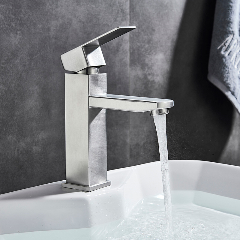 304 stainless steel four-sided basin faucet bathroom height face basin pedestal basin paint cold and hot water faucet