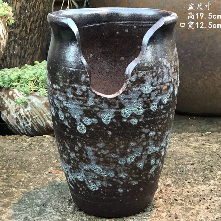  Handmade Cotton High Class, succulent old pile Flower Pot Purple Purple Purple Purgone Pot Purple Sand Pottery Tank Gap Ceramics Jade Pendant