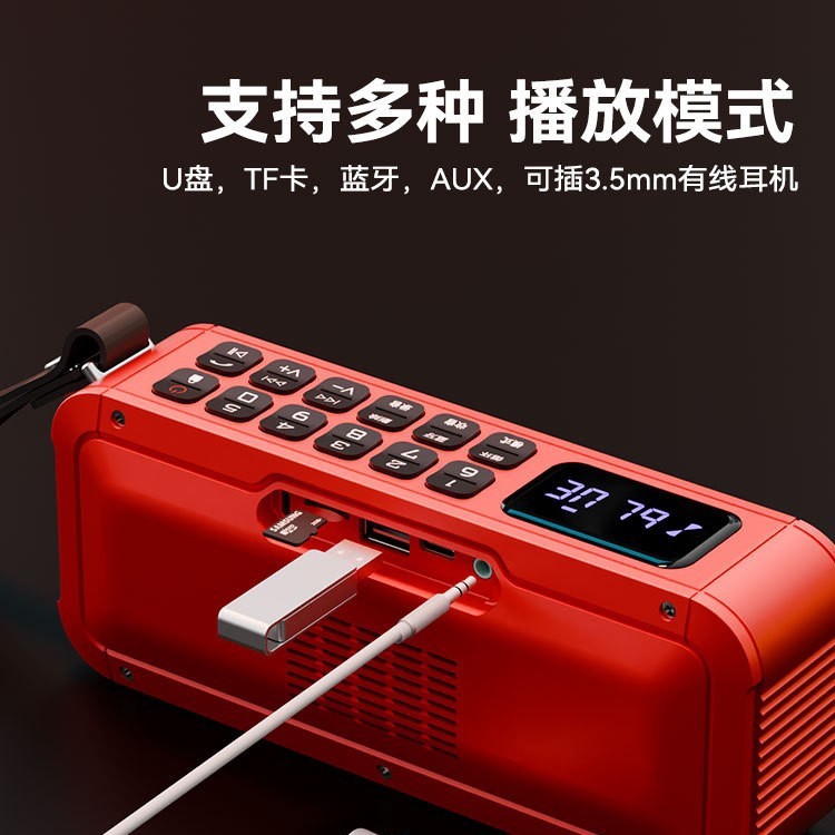 琅韵D82蓝牙重低音炮音箱无线大音量高音质便携户外家用插卡音响|undefined