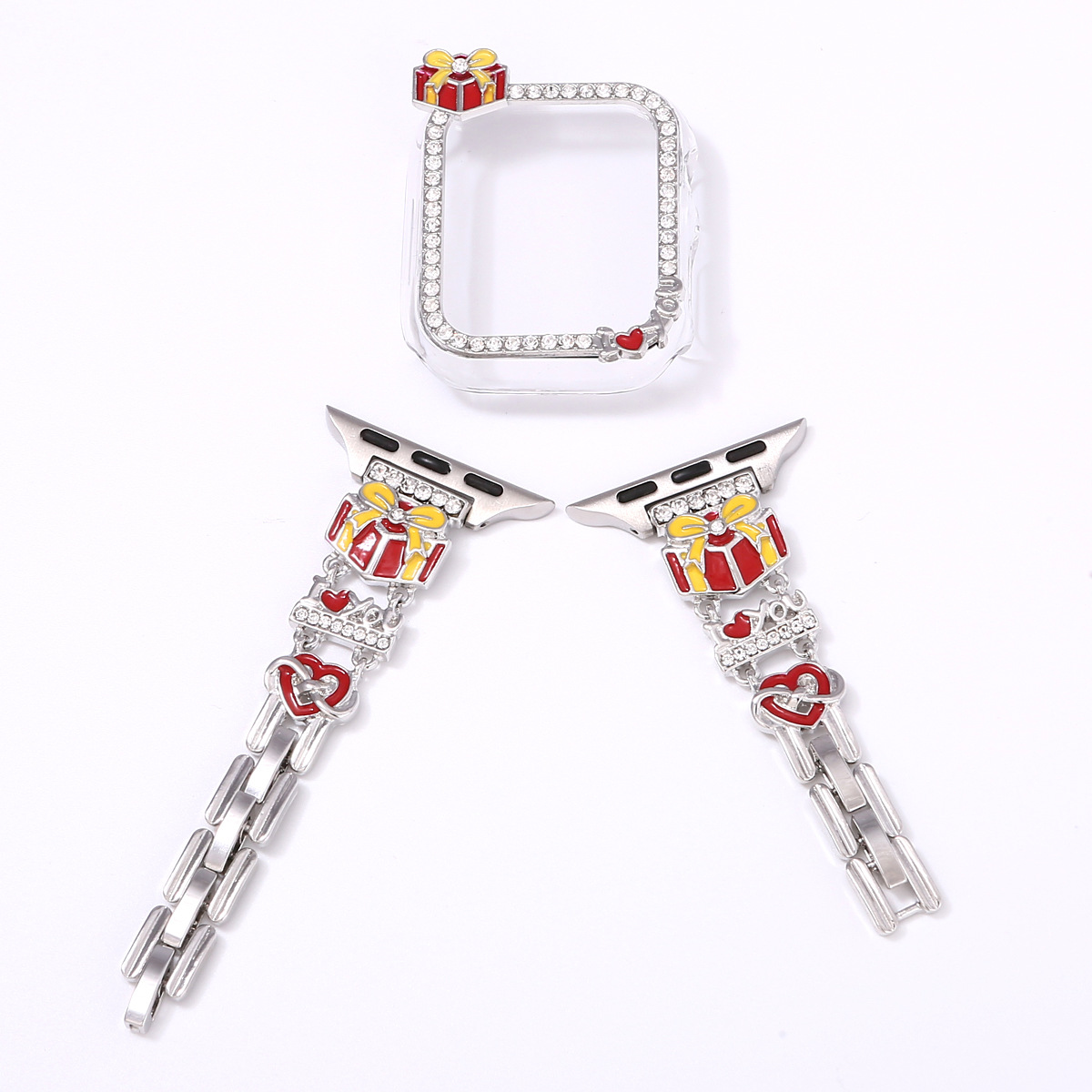 Diamond Metal Watch Strap For Apple Watch Series Se 5 6 7 8 9 Gift Box_voghion.com