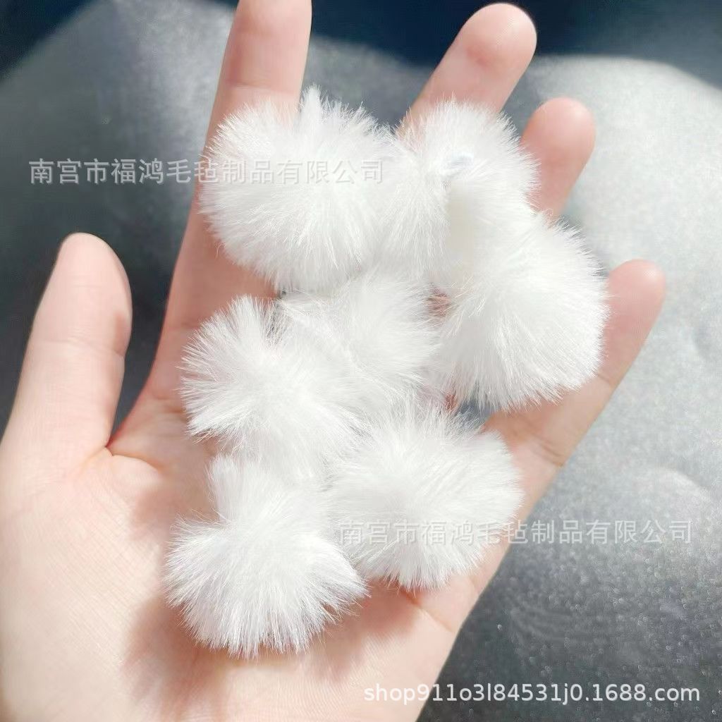 모조 토끼 모피 공 3mm 봉제 펜던트 인공 모피 볼 DIY 보석 액세서리 골동품 헤어 액세서리 꽃 심장 액세서리 소재