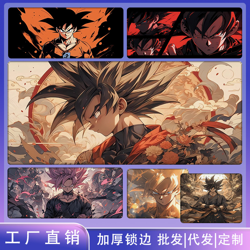 드래곤 볼 마우스 패드 대형 애니메이션 2 차원 미끄럼 방지 키보드 패드 소년 소녀 학습 사무실 게임 테이블 패드