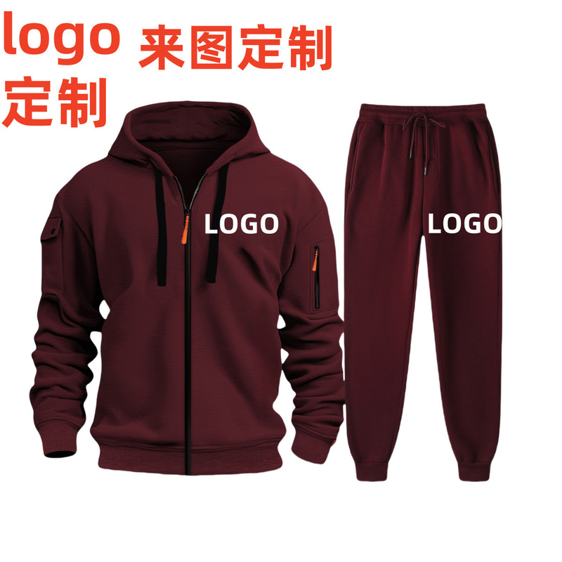 2024 Cross-border Spring and Autumn Men's Sports Sweater Hoodie Zipper Multi-pocket Pullover Sports Casual Sweater Set 2024 Cross-border Spring and Autumn Men's Sports Sweater Hoodie Zipper Multi-pocket Pullover Sports Casual Sweater Set